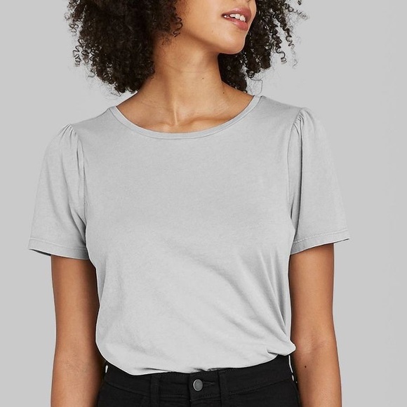Wild Fable Puffy Short Sleeve Tee Gray Small - Picture 1 of 16